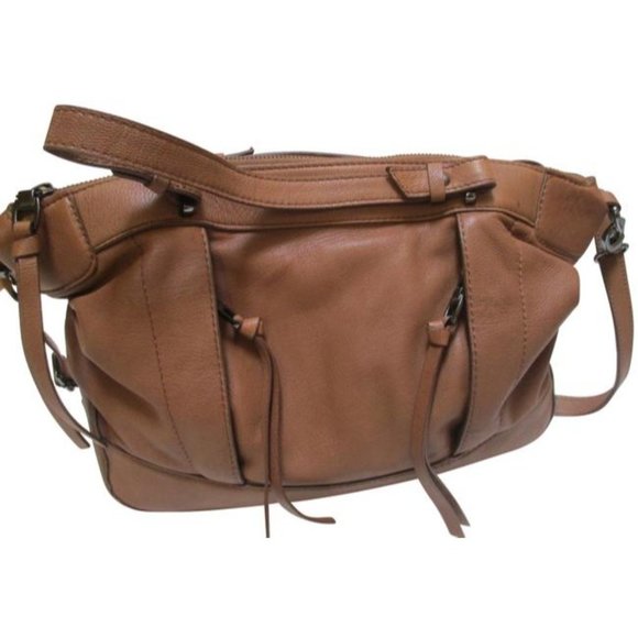 *Kooba Camel Cognac Pebbled Top Handle 2-Way Tote